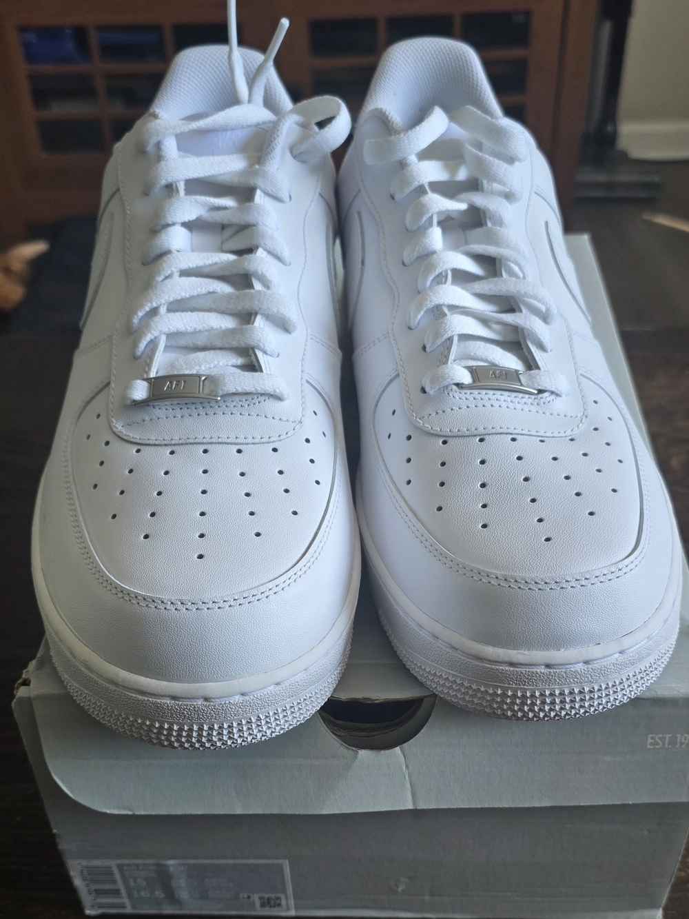 Nike Air Force 1 '07 Low Top Lace Up White Men's Athletic Sneakers Size 15